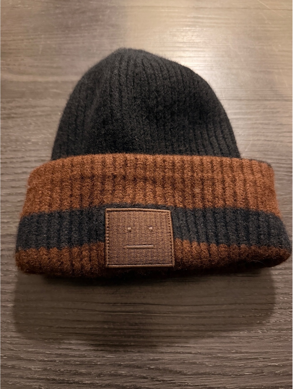 Acne Studios Pansy Face Striped Wool Beanie OS 56cm